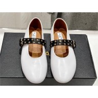 Alaia leather BALLET FLATS WHITE 2024