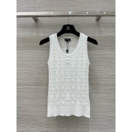 chanel white logo vest 2024 
