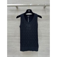 chanel black logo vest 2024 
