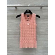 chanel pink logo vest 2024 