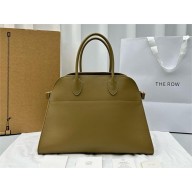 THE ROW MARGAUX 15 BAG IN BOX LEATHER khaki green 2024
