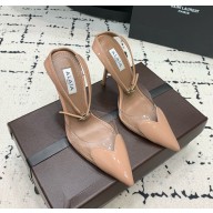 Alaia Le Cœur Heart  in PVC and Patent Leather nude pink heel 10.5cm 1021 2024 