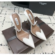 Alaia Le Cœur Heart  in PVC and Patent Leather white heel 10.5cm 1021 2024 