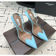 Alaia Le Cœur Heart  in PVC and Patent Leather blue heel 10.5cm 1021 2024 