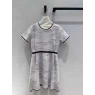 DIOR White/black Technical Knit Dioramour Short Dress 2024
