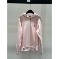 DIOR pale pink Cotton Jersey CD Heart hooded sweatshirt 2024