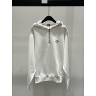 DIOR white Cotton Jersey CD Heart hooded sweatshirt 2024