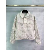 DIOR White Cotton Denim Dioramour jacket 2024
