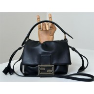 FENDI Mamma Baguette small Black nappa leather bag 2025