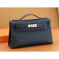 Hermes Mini Kelly 22 Pochette Bag Black in Swift Leather(handmade)