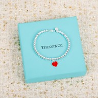 tiffany Mini Heart Tag Bead Bracelet red