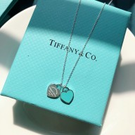 tiffany mini double heart tag pendant turquoise