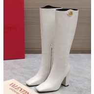 VALENTINO Vlogo the bold edition boot in calfskin 95mm white 2024