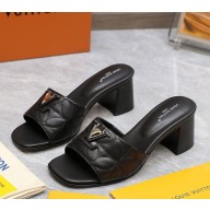 Louis Vuitton LV Capri Mule 1ADCV6 Embroidered calf leather Black heel 5.5cm 2024