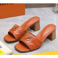 Louis Vuitton LV Capri Mule 1ADCW2 Embroidered calf leather orange heel 5.5cm 2024