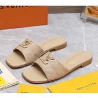 Louis Vuitton LV Capri Flat Mule 1ADCE9 beige Embroidered calf leather 2024