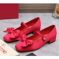 Valention GARAVANI Roman stud silk BALLET FLATS red 2024