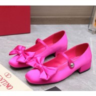 Valention GARAVANI Roman stud silk BALLET FLATS rose red 2024
