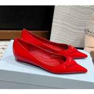 Prada Saffiano patent leather pumps heel 2.5cm red 2024
