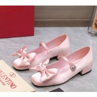 Valention GARAVANI Roman stud silk BALLET FLATS pink 2024