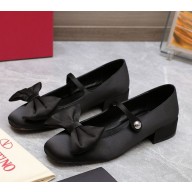 Valention GARAVANI Roman stud silk BALLET FLATS black 2024