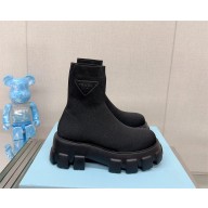 Prada Monolith knit booties 1T115N black 2023