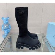 Prada Monolith knit boots 1W116N black 2023