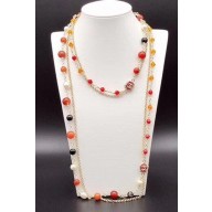 Chanel Bead Long Necklace AB0377 Multicolor 2018