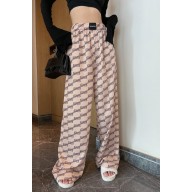 BALENCIAGA  Women's Bb Monogram Pyjama Pants in Beige 2023
