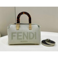 Fendi Light green canvas mini By The Way Boston bag 2023