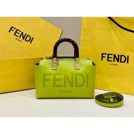 Fendi mini By The Way Boston bag in acid green leather 2023