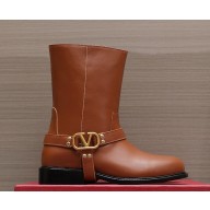 Valentino Garavani  VLogo leather ankle boots brown 1114-2024