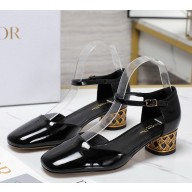 Dior Icon patent leather Mary Janes heel 4cm black 1114-2024
