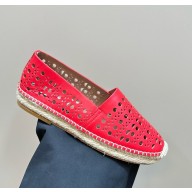 Alaia Cut out-detail leather Espadrilles for women red 2024