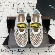 Alaia BALLET FLATS JEWEL IN FISHNET white 2024