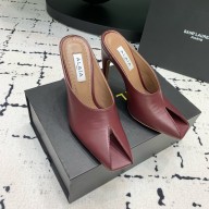 Alaia heel 10.5cm SPIKE MULES IN CALFSKIN burgundy 2024