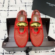 Alaia BALLET FLATS JEWEL IN FISHNET red 2024