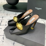 Alaia heel 10.5cm SHARK JEWEL MULES IN CALFSKIN black 2024