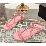 Chanel Sandals Lambskin & Metal G46109 pink 2025