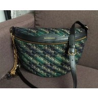 Balenciaga Monogram Belt Pack Bag Multicolor/Green 2018