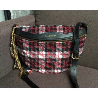 Balenciaga Monogram Belt Pack Bag Black/Red 2018