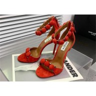 Alaia Bombe 90mm suede sandals red 2024