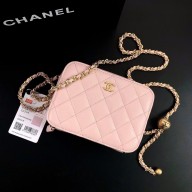 CHANEL AS2463 SHEEPSKIN CAMERA CASE pink 2022