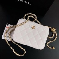 CHANEL AS2463 SHEEPSKIN CAMERA CASE white 2022