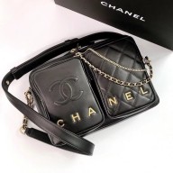 chanel AS2924 black calfskin camera bag 2022
