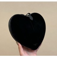 Alaia Le Cœur Heart Bag in Suede Black 2024      