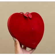 Alaia Le Cœur Heart Bag in Suede red 2024      