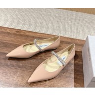 Jimmy Choo Bing Pump Flat Macaron Patent Leather Flats nude pink 1104-2024