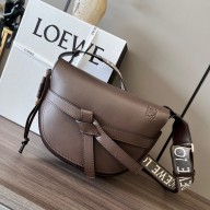Loewe small Gate Dual Bag Chocolate in Soft Calfskin and Jacquard 2023
