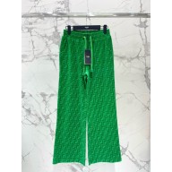 fendi FF EMBOSSED VELVET PANTS GREEN 2024